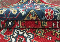 8x10 Red, Navy, Gold Color Hand Knotted Oushak Wool Oriental Rug
