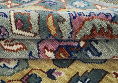 8x10 Gray, Pink, Gold Color Hand Knotted Oushak Wool Oriental Rug