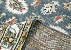 5x8 Slate, Ivory, Burnt Orange Go Color Hand Knotted Oushak Wool Oriental Rug