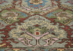 5x8 Moss, Gray, Rust Color Hand Knotted Oushak Wool Oriental Rug
