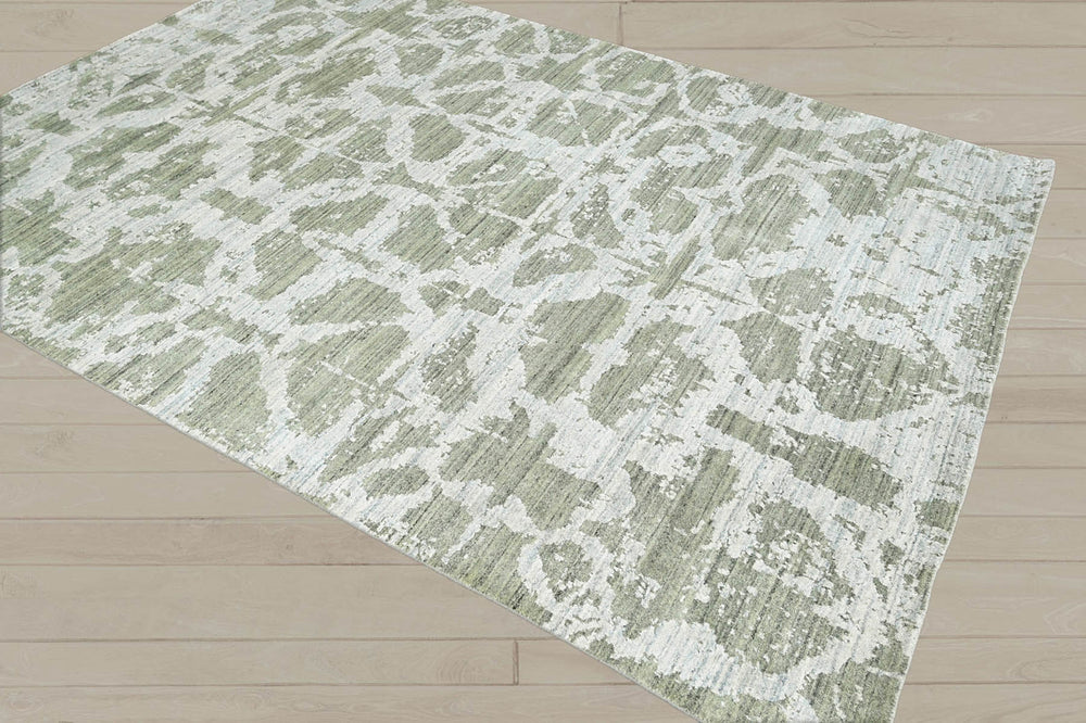 Multi Size Tone On Tone Gray Color Hand Knotted Oushak Wool Transitional Oriental Rug
