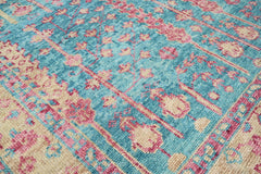 Multi Size Turquoise Light Gold Rose Color Hand Knotted Indo Oushak Wool Traditional Oriental Rug