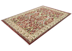 9x12 Rust, Lime, Ivory Color Hand Knotted Oushak Wool Oriental Rug