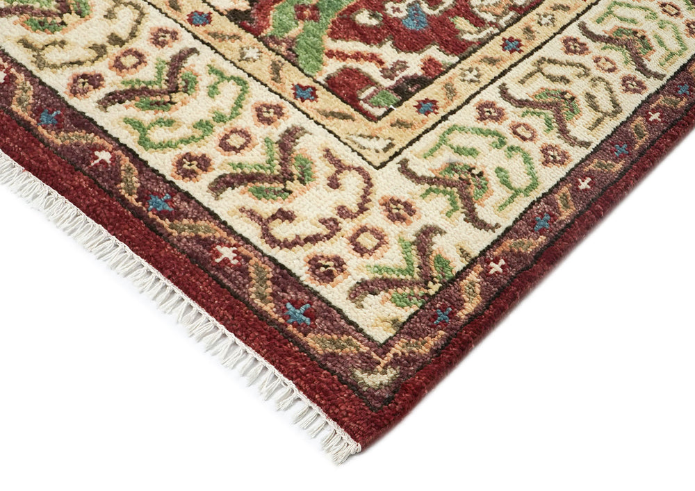 9x12 Rust, Lime, Ivory Color Hand Knotted Oushak Wool Oriental Rug