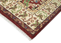 9x12 Rust, Lime, Ivory Color Hand Knotted Oushak Wool Oriental Rug