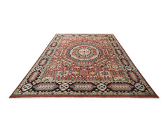 9x12 Rust, Sage, Beige Color Hand Knotted Oushak Wool Traditional Oriental Rug