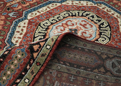 9x12 Rust, Sage, Blue Color Hand Knotted Oushak Wool Traditional Oriental Rug