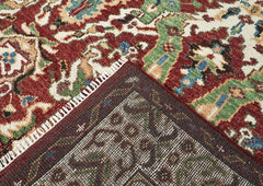 9x12 Rust, Lime, Ivory Color Hand Knotted Oushak Wool Oriental Rug