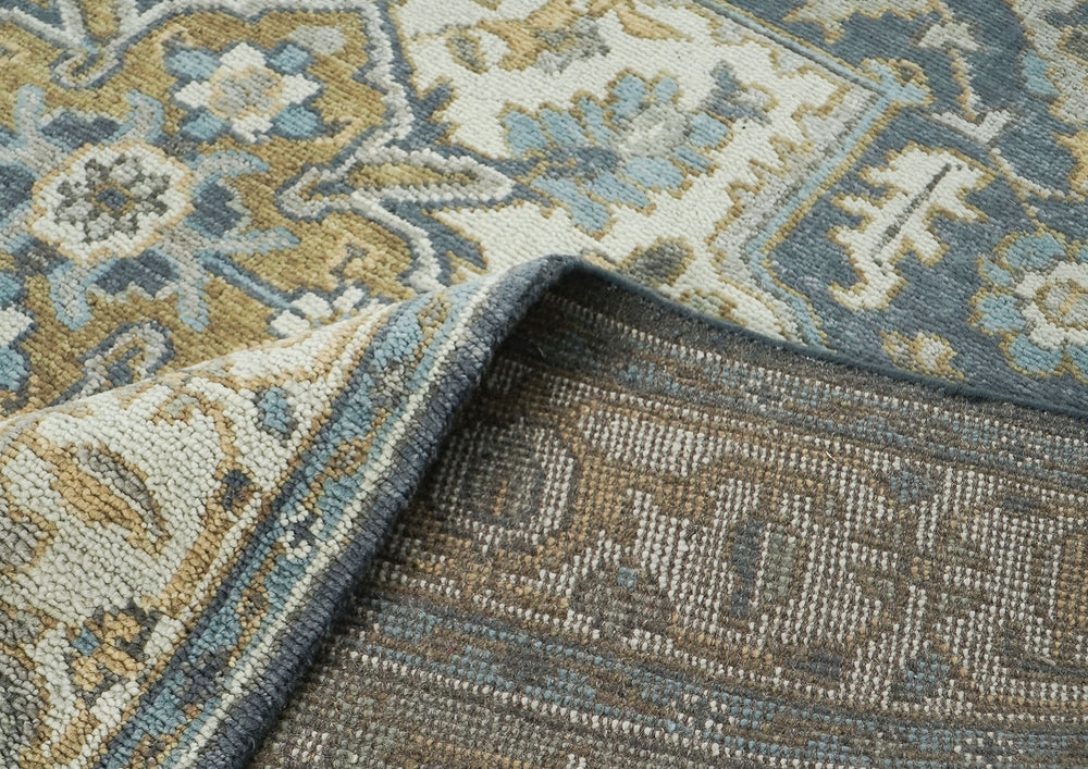 9x12 Blue, Gray, Beige Color Hand Knotted Oushak Wool Oriental Rug