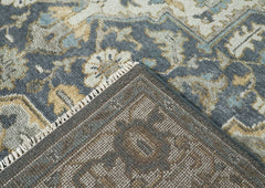 9x12 Blue, Gray, Beige Color Hand Knotted Oushak Wool Oriental Rug