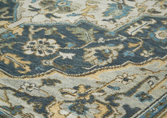 9x12 Blue, Gray, Beige Color Hand Knotted Oushak Wool Oriental Rug