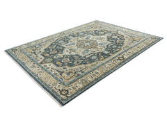 9x12 Blue, Gray, Beige Color Hand Knotted Oushak Wool Oriental Rug