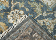 9x12 Blue, Gray, Beige Color Hand Knotted Oushak Wool Oriental Rug
