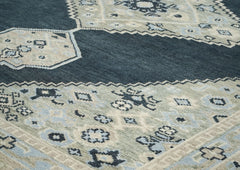 9x12 Gray, Blue, Taupe Color Hand Knotted Oushak Wool Oriental Rug