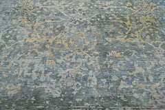8x10 Gray, Beige, Light Gold Color Hand Knotted Oushak Wool Transitional Oriental Rug