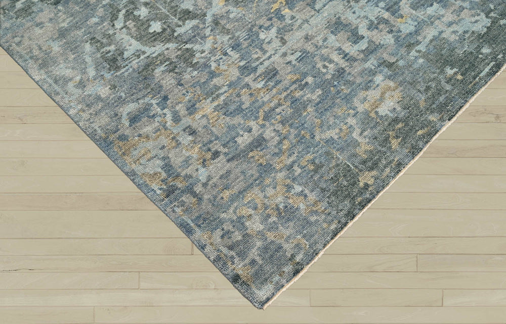 8x10 Gray, Beige, Light Gold Color Hand Knotted Oushak Wool Transitional Oriental Rug