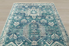 Multi Size Turquoise Gray Beige Color Hand Knotted Indo Oushak Wool Traditional Oriental Rug