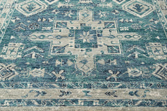 Multi Size Turquoise Gray Beige Color Hand Knotted Indo Oushak Wool Traditional Oriental Rug