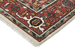 9x12 Ivory, Rose, Rust Color Hand Knotted Oushak Wool Oriental Rug