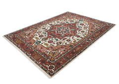 9x12 Ivory, Rose, Rust Color Hand Knotted Oushak Wool Oriental Rug
