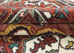 9x12 Ivory, Rust, Rose Color Hand Knotted Oushak Wool Oriental Rug