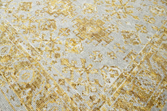 Multi Size Gray Gold Color Hand Knotted Indo Oushak Wool Transitional Oriental Rug