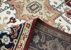 9x12 Rust, Ivory, Blue Color Hand Knotted Oushak Wool Oriental Rug