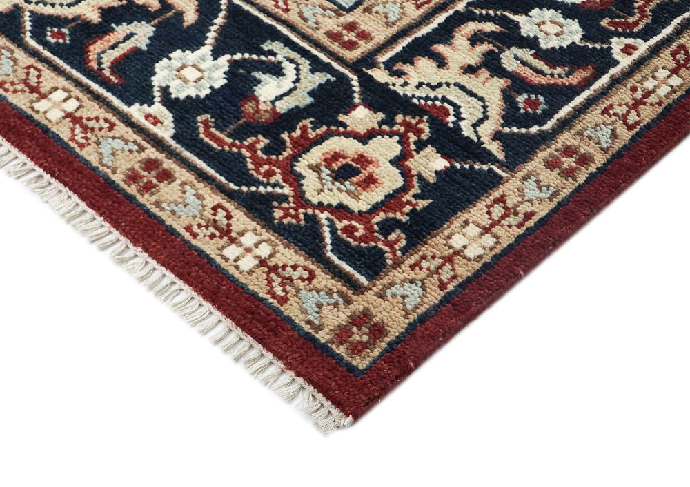 9x12 Rust, Ivory, Blue Color Hand Knotted Oushak Wool Oriental Rug