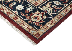 9x12 Rust, Ivory, Blue Color Hand Knotted Oushak Wool Oriental Rug