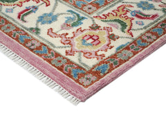 9x12 Pink, Celadon, Blue Color Hand Knotted Oushak Wool Oriental Rug