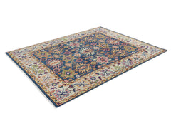 8x10 Navy, Gray, Biege Color Hand Knotted Oushak Wool Oriental Rug