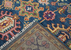 8x10 Navy, Gray, Biege Color Hand Knotted Oushak Wool Oriental Rug