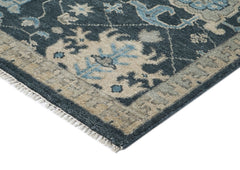 8x10 Slate, Gray, Beige Color Hand Knotted Oushak Wool Oriental Rug