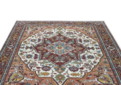 8x10 Gray
, Beige
, Teal
Color Hand Knotted Oushak Wool Traditional Oriental Rug
