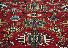 8x10 Red, Navy, Gold Color Hand Knotted Oushak Wool Oriental Rug