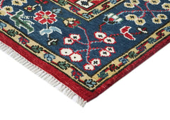 8x10 Red, Navy, Gold Color Hand Knotted Oushak Wool Oriental Rug
