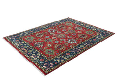 8x10 Red, Navy, Gold Color Hand Knotted Oushak Wool Oriental Rug