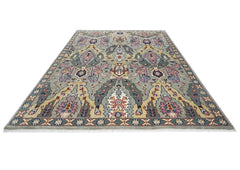 8x10 Gray, Pink, Gold Color Hand Knotted Oushak Wool Oriental Rug