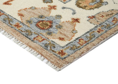 8x10 Mocha, Ivory, Gray Color Hand Knotted Oushak Wool Oriental Rug