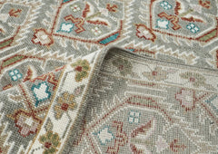 8x10 Gray, Ivory, Rust Color Hand Knotted Oushak Wool Transitional Oriental Rug
