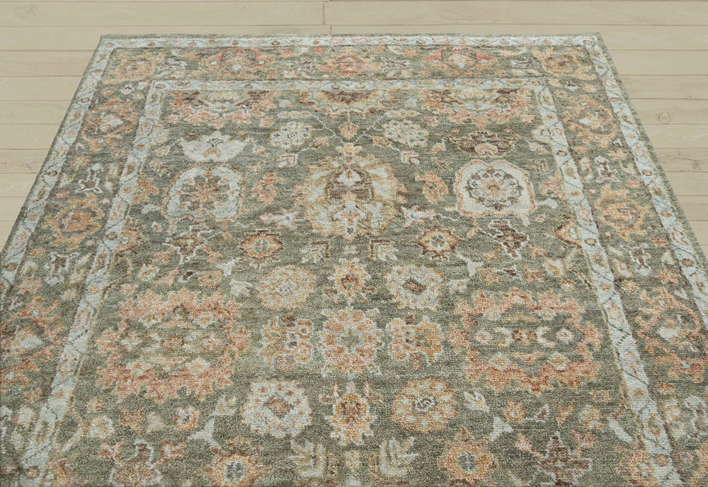 8x10 Moss, Rust, Beige Color Hand Knotted Oushak Wool Traditional Oriental Rug
