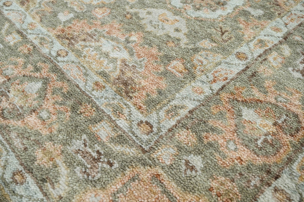 8x10 Moss, Rust, Beige Color Hand Knotted Oushak Wool Traditional Oriental Rug