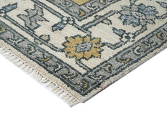 8x10 Ivory, Gold, Gray Color Hand Knotted Oushak Wool Traditional Oriental Rug