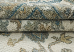 8x10 Ivory, Gray, Taupe Color Hand Knotted Oushak Wool Traditional Oriental Rug