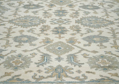 8x10 Ivory, Gray, Taupe Color Hand Knotted Oushak Wool Traditional Oriental Rug