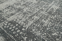 8x10 Tone On Tone Gray, Charcoal, Color Hand Knotted 100% Wool Transitional Oriental Rug