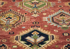 5x8 Rose, Gold, Lime Color Hand Knotted Oushak Wool Oriental Rug