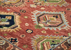 5x8 Rose, Gold, Lime Color Hand Knotted Oushak Wool Oriental Rug