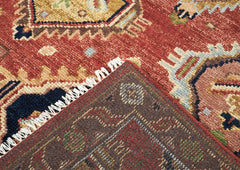 5x8 Rose, Gold, Lime Color Hand Knotted Oushak Wool Oriental Rug