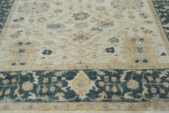 Multi Size Beige Blue Gray Color Hand Knotted Turkish Oushak Wool Traditional Oriental Rug